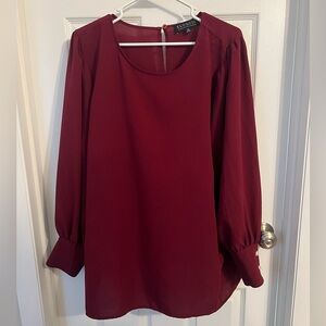 Eloquii Red Relaxed Blouse